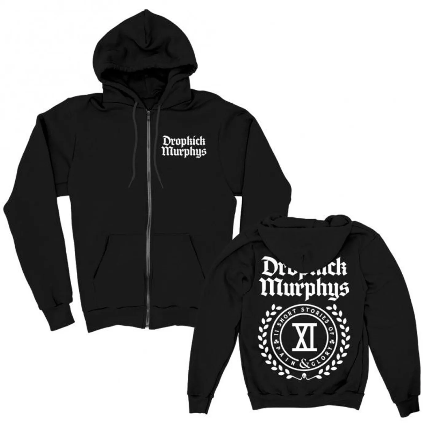 Dropkick Murphys Pain & Glory XI Zip Up Hoodie (Black)