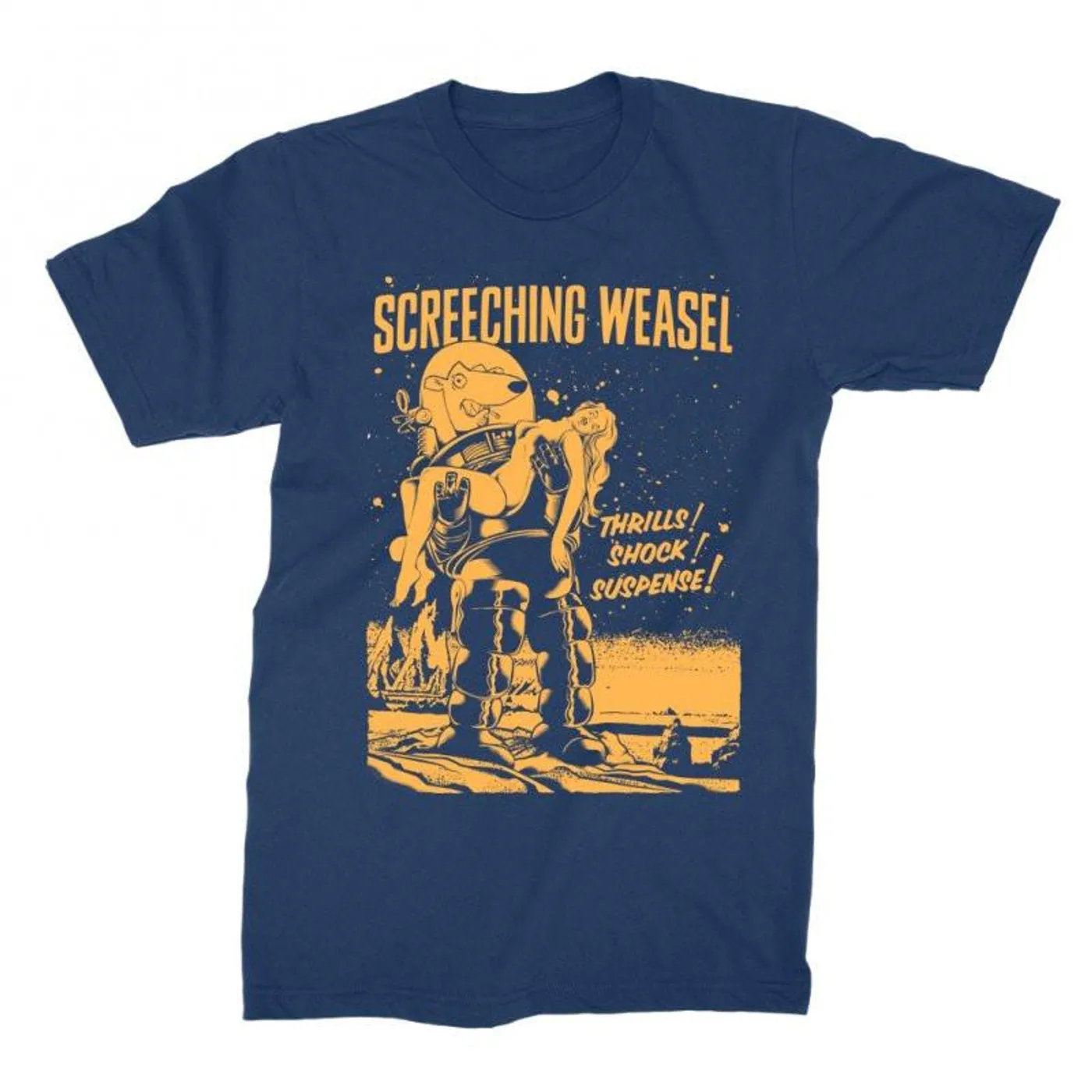Screeching Weasel Forbidden Planet T-shirt (Navy)