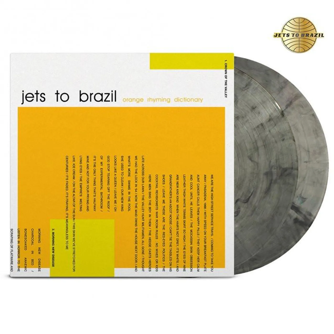 Jets To Brazil Orange Rhyming Dictionary 2LP + Gold Pin (Clear/Black) (Vinyl)