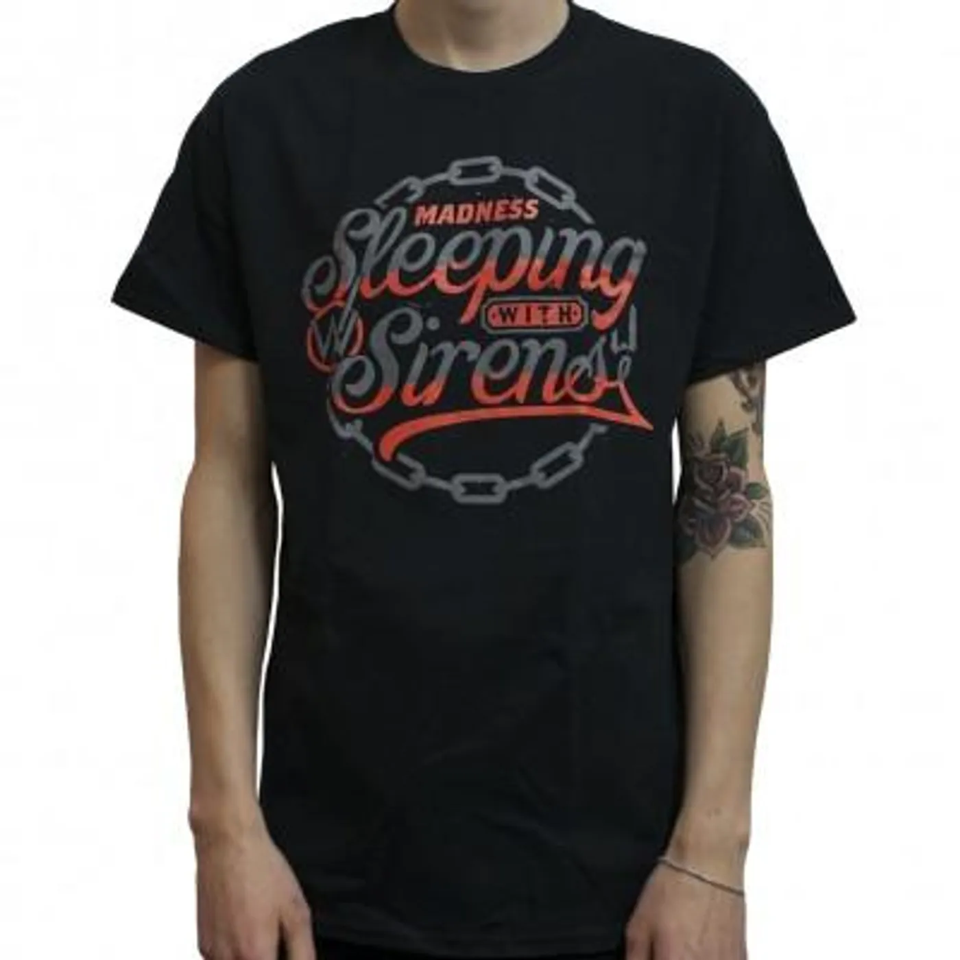 Sleeping With Sirens Chain Logo T-shirt (Black/Red)