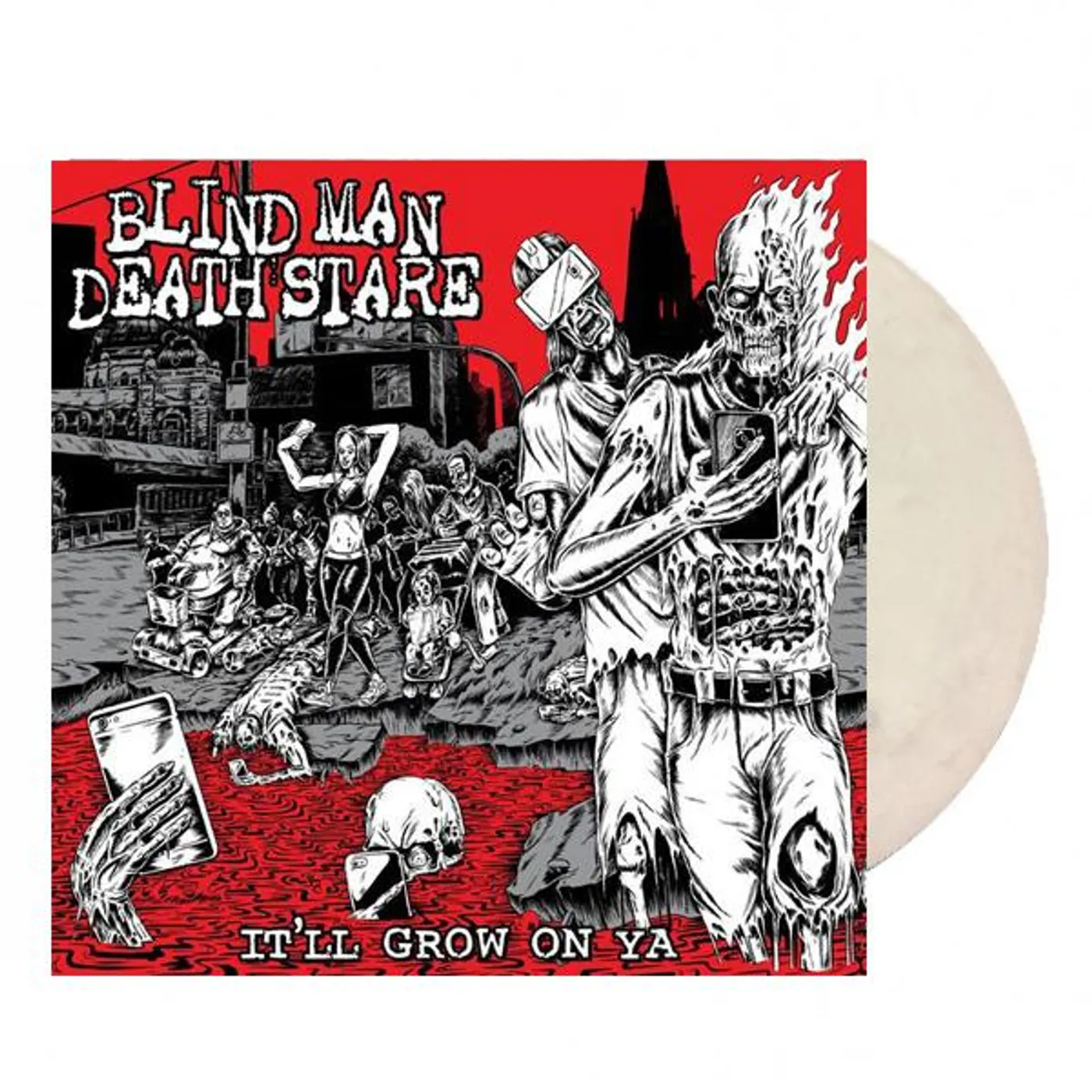 Blind Man Death Stare It'll Grow On Ya LP (White w/ Grey Splatter) (Vinyl)
