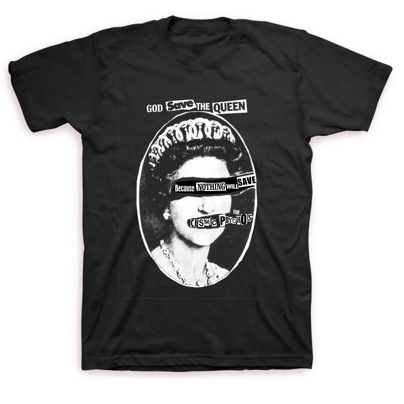 Cosmic Psychos God Save The Queen T-shirt (front print)