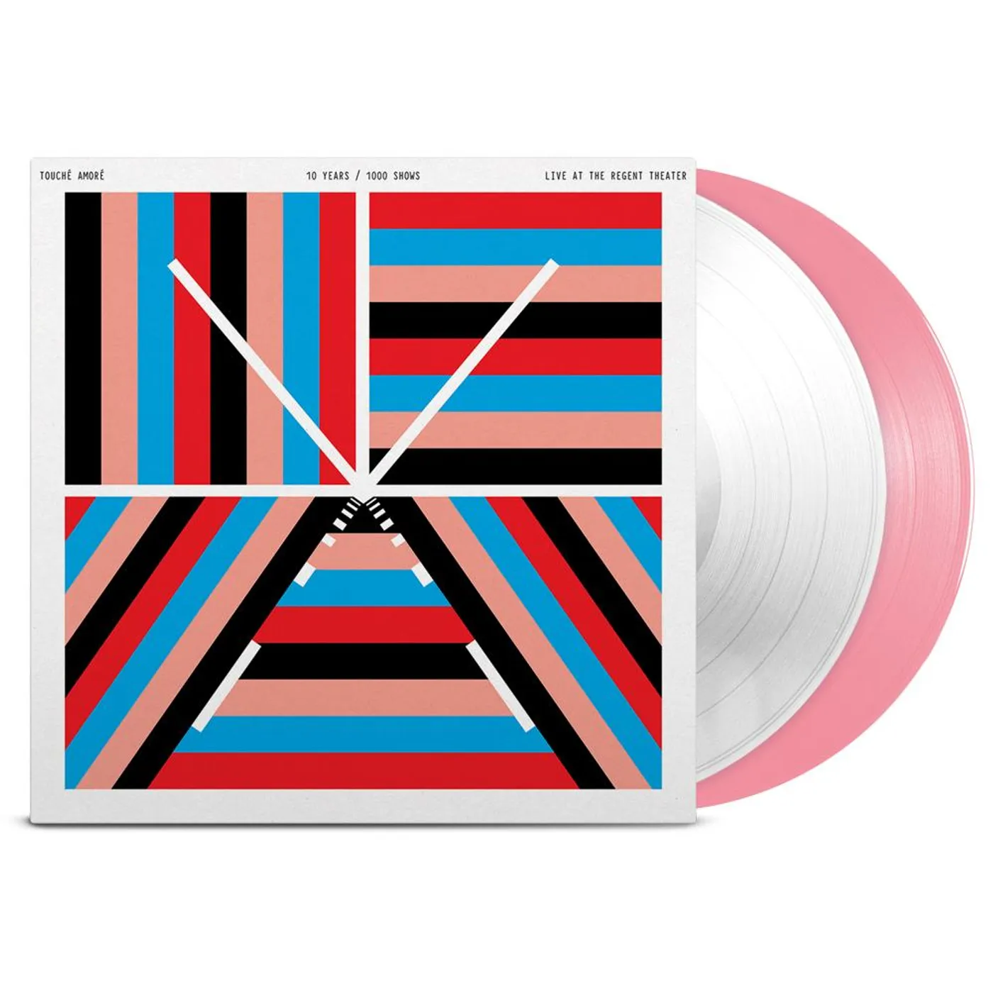 Touché Amoré 10 years / 1000 Shows – Live at the Regent Theater 2LP (White/Pink) (Vinyl)