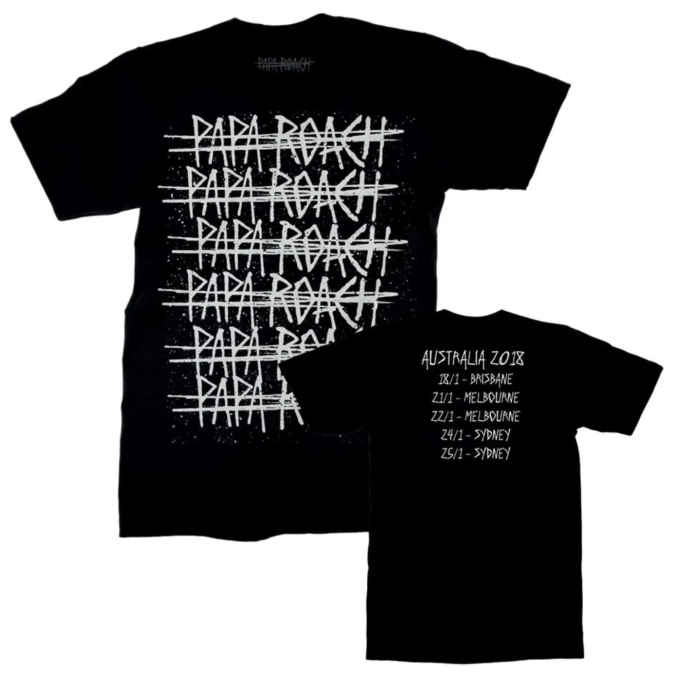 Papa Roach Repeater Tee - Australian Tour 2018 (Black)