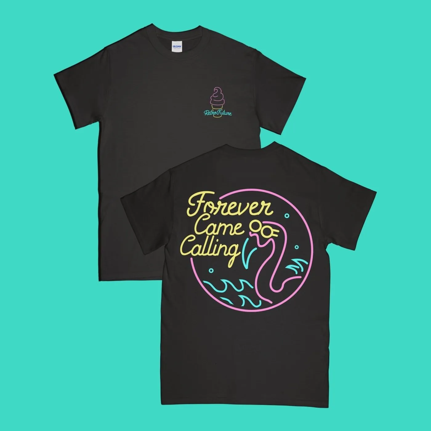 Forever Came Calling Retro Future T-shirt (Black)