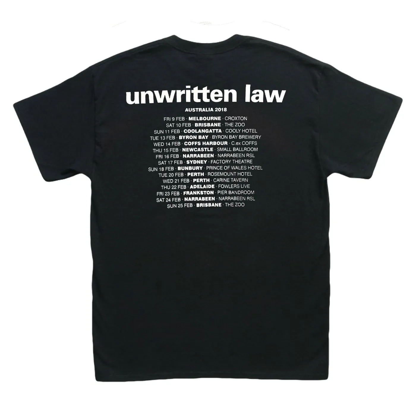 Unwritten Law Self Titled Logo Australian Tour Tee