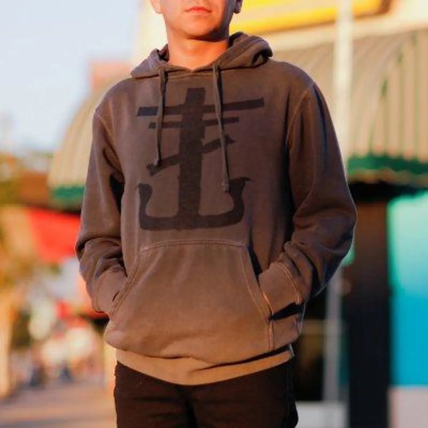 Frank Iero Cross Pullover Hoodie (Faded Black)