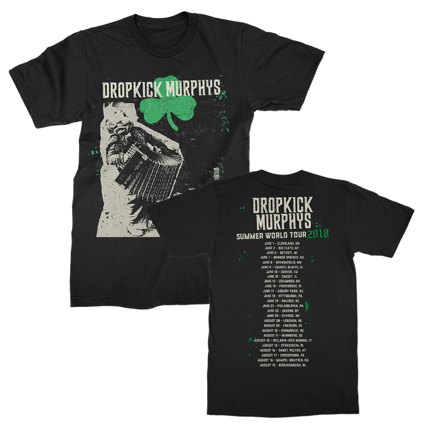 Dropkick Murphys Accordian 2018 World Tour T-shirt