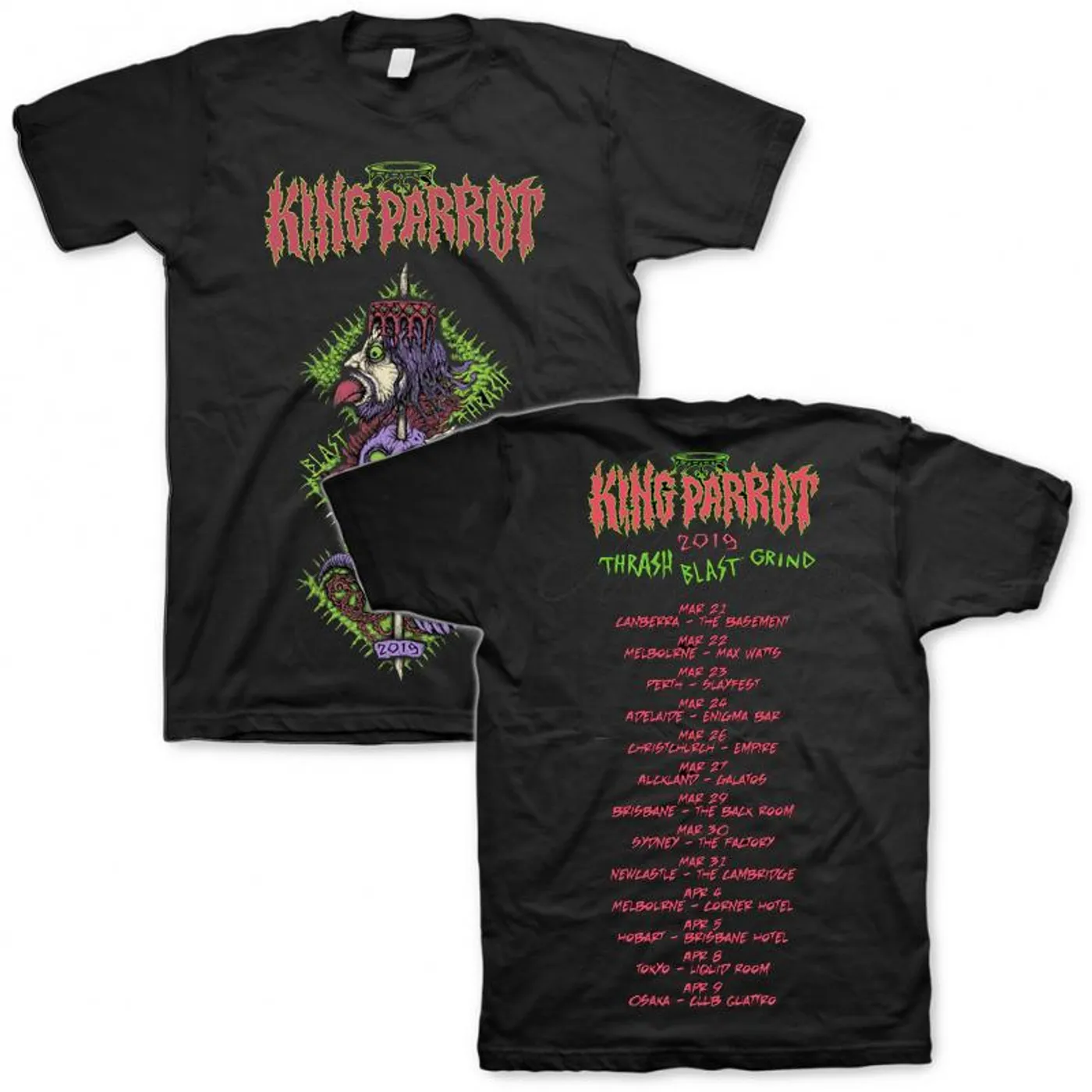King Parrot Thrash Blast Grind Tour T-shirt (Black)