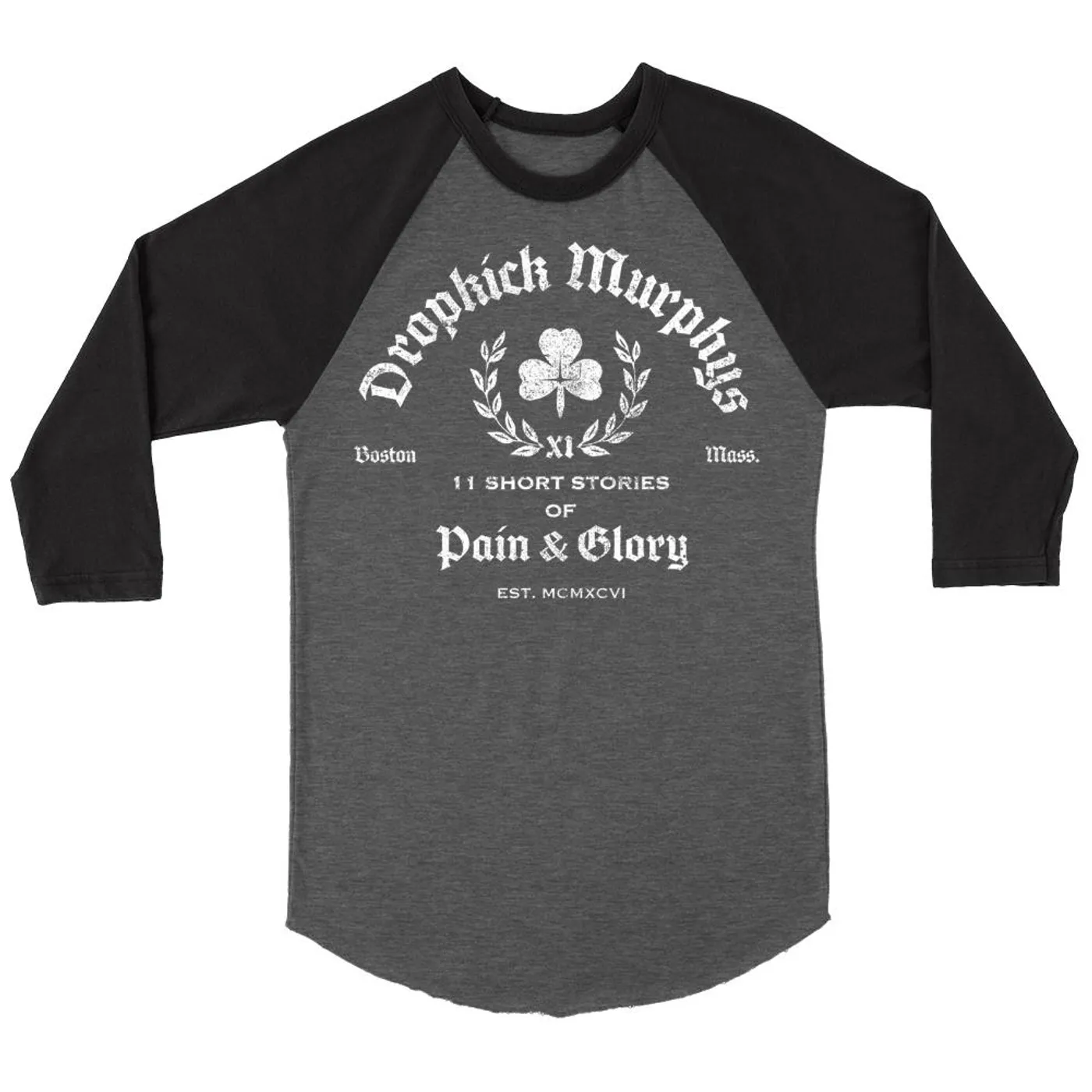 Dropkick Murphys Short Stories Crest Raglan (Black/Grey)