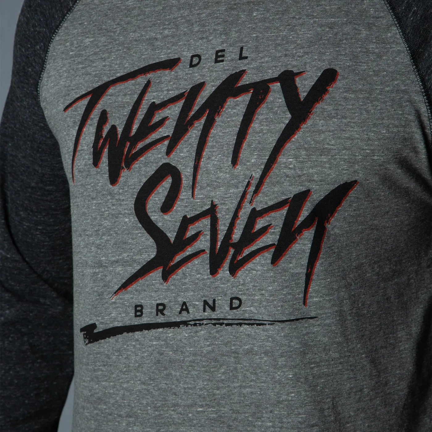 DEL Records Twenty Seven Triblend  Long Sleeve Hooded Pullover