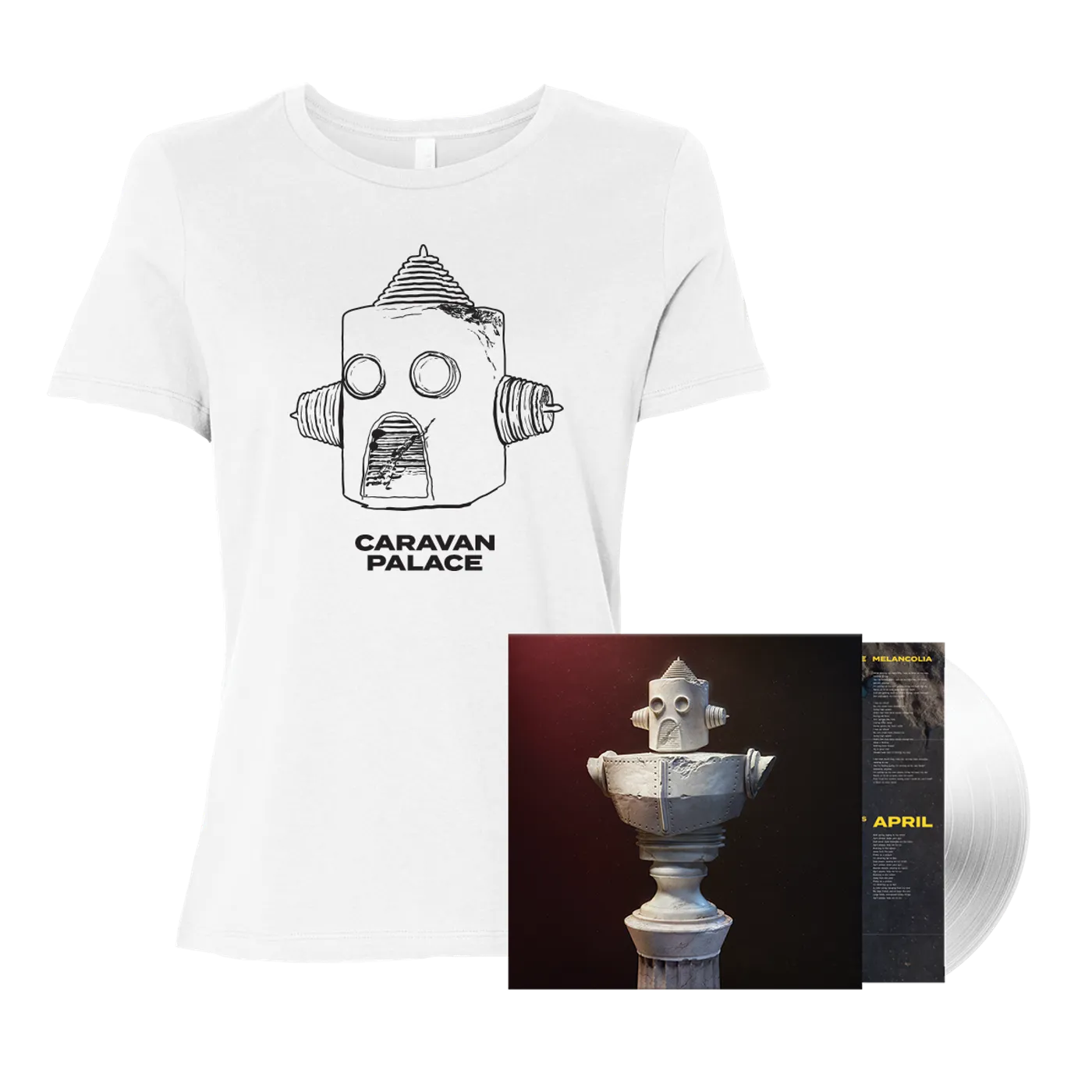 Caravan Palace Drawbot T-Shirt + Deluxe LP Bundle