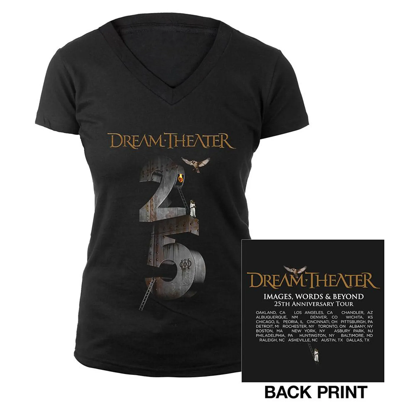 Dream Theater Women's Images and Words 25th Anniversary US Tour Tee