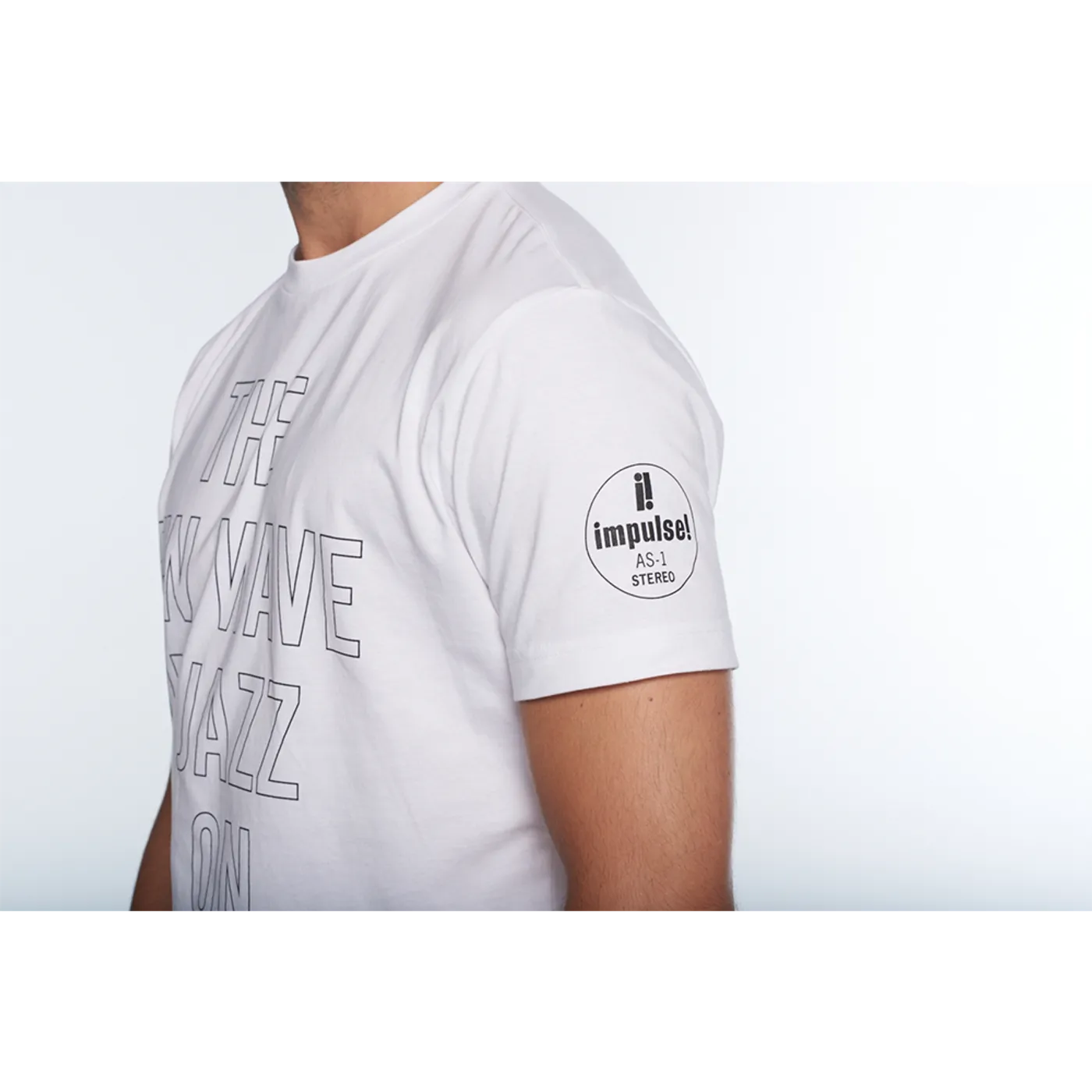 Impulse! Records New Wave Front and Side Logo T-Shirt - White