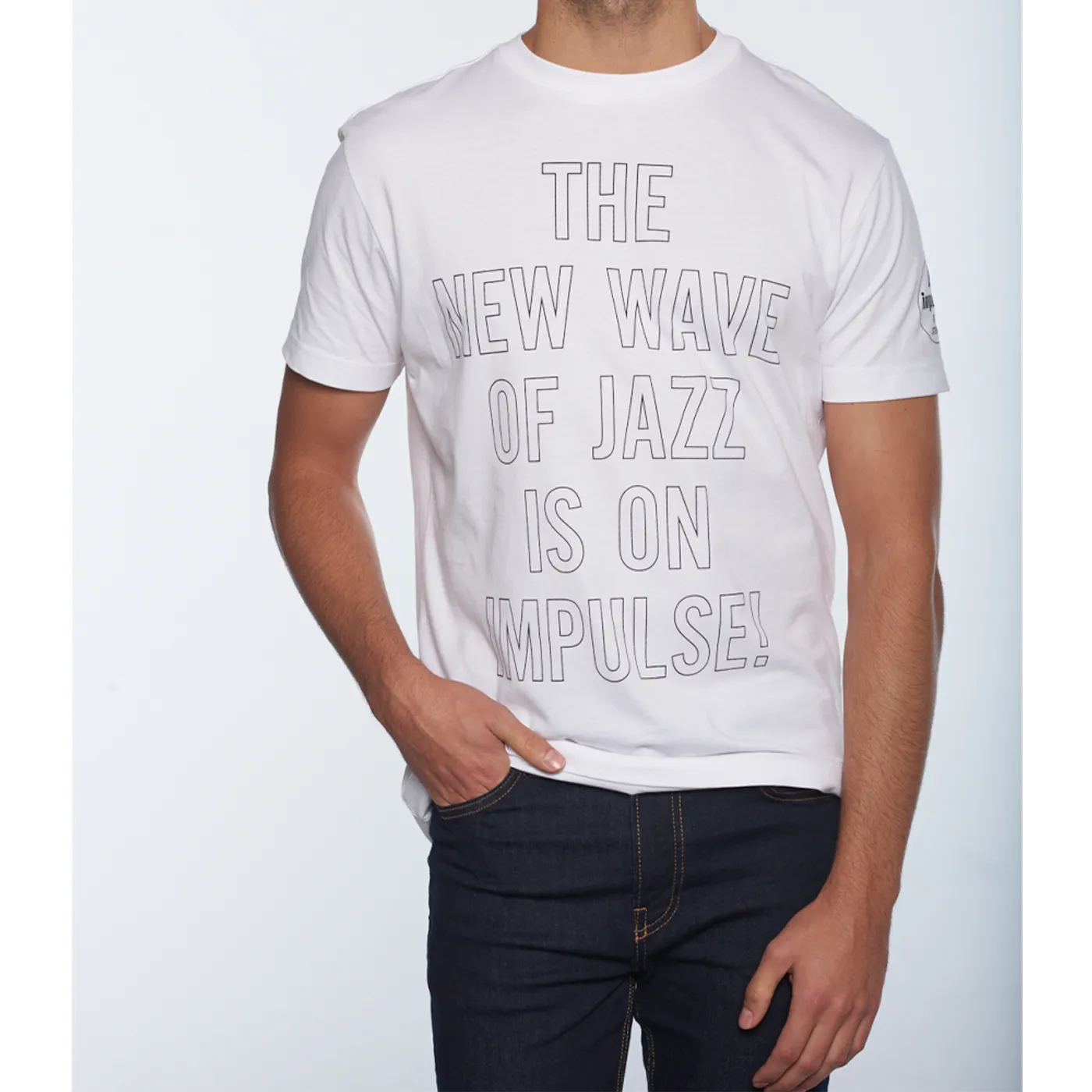 Impulse! Records New Wave Front and Side Logo T-Shirt - White