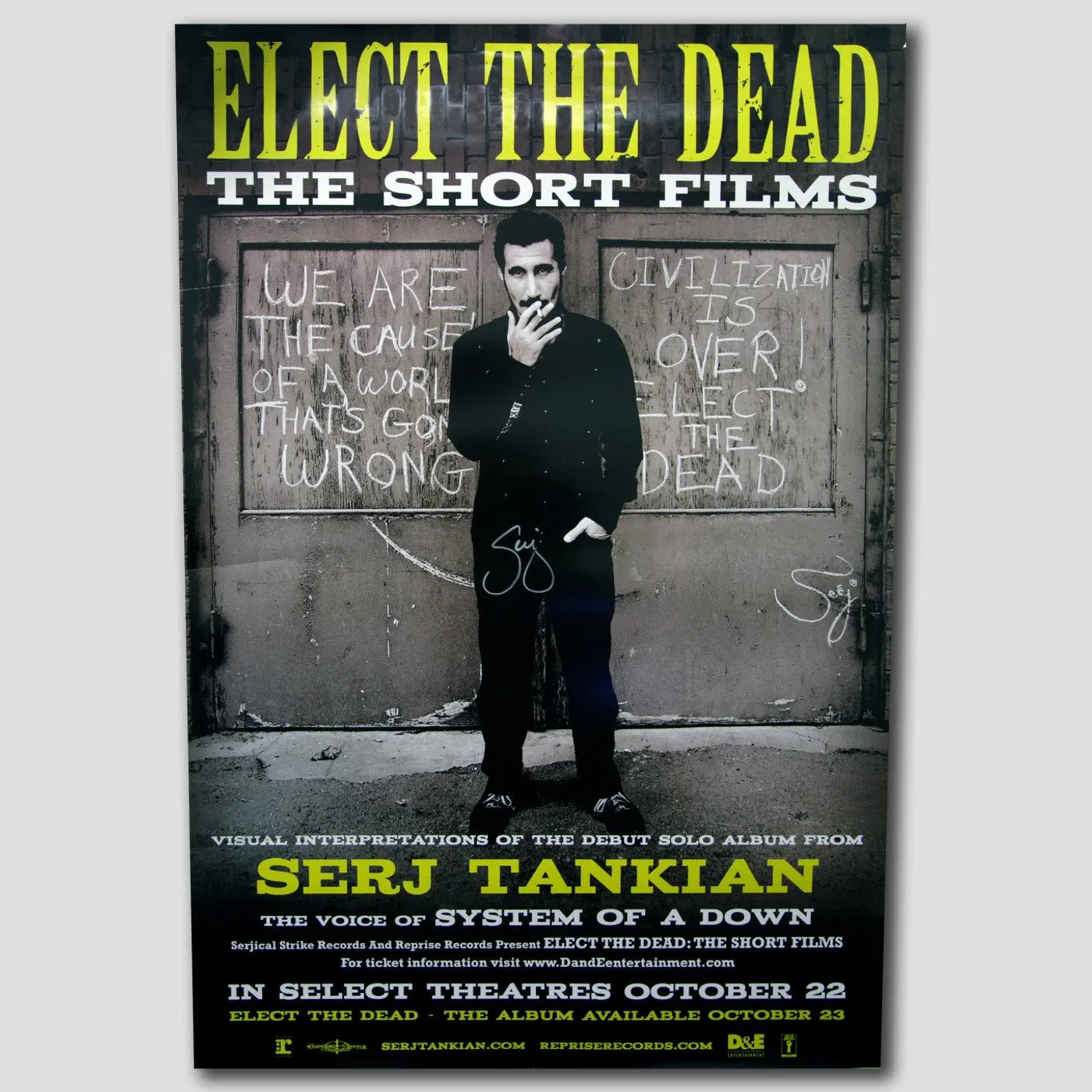 Serj Tankian Elect The Dead "Short Films" Movie Poster - Autographed