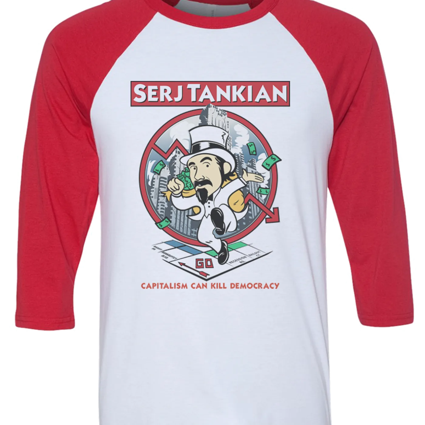 Serj Tankian Men's | Serjopoly | 3/4 Sleeve Baseball Tee