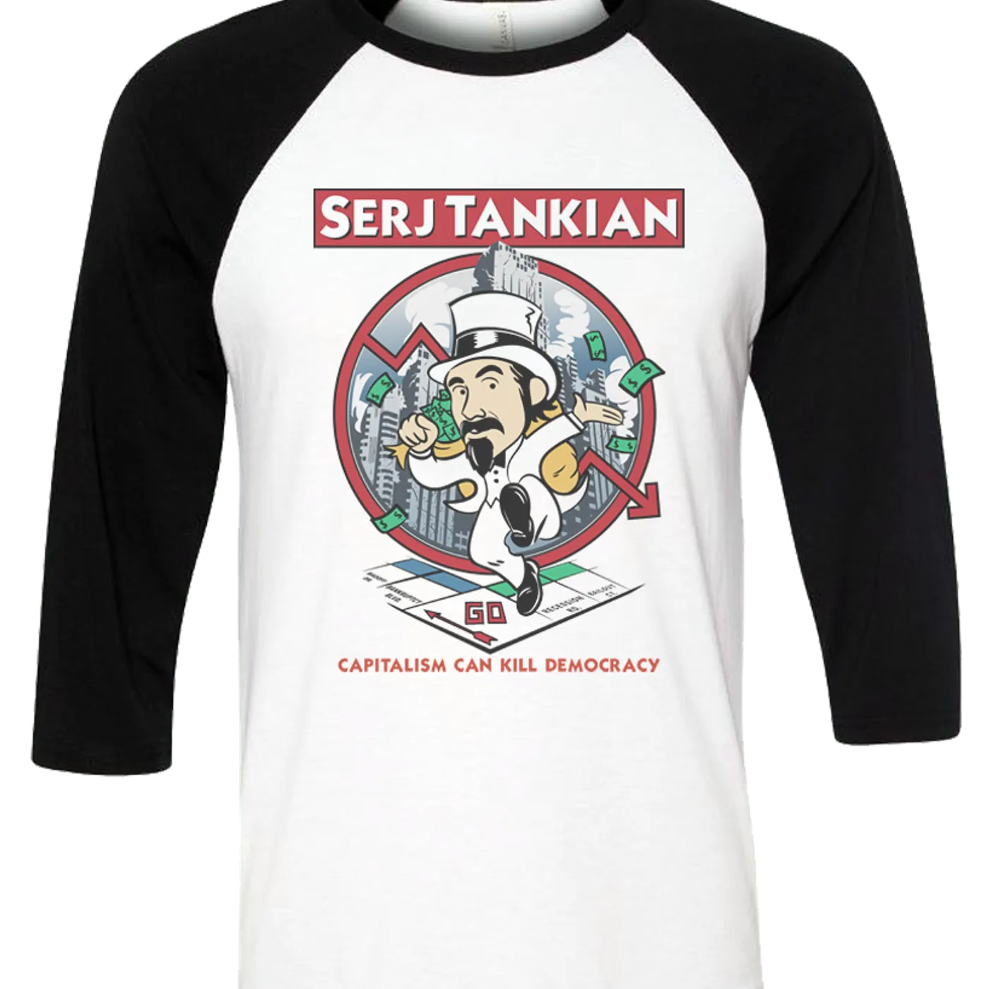 Serj Tankian Men's | Serjopoly | 3/4 Sleeve Baseball Tee