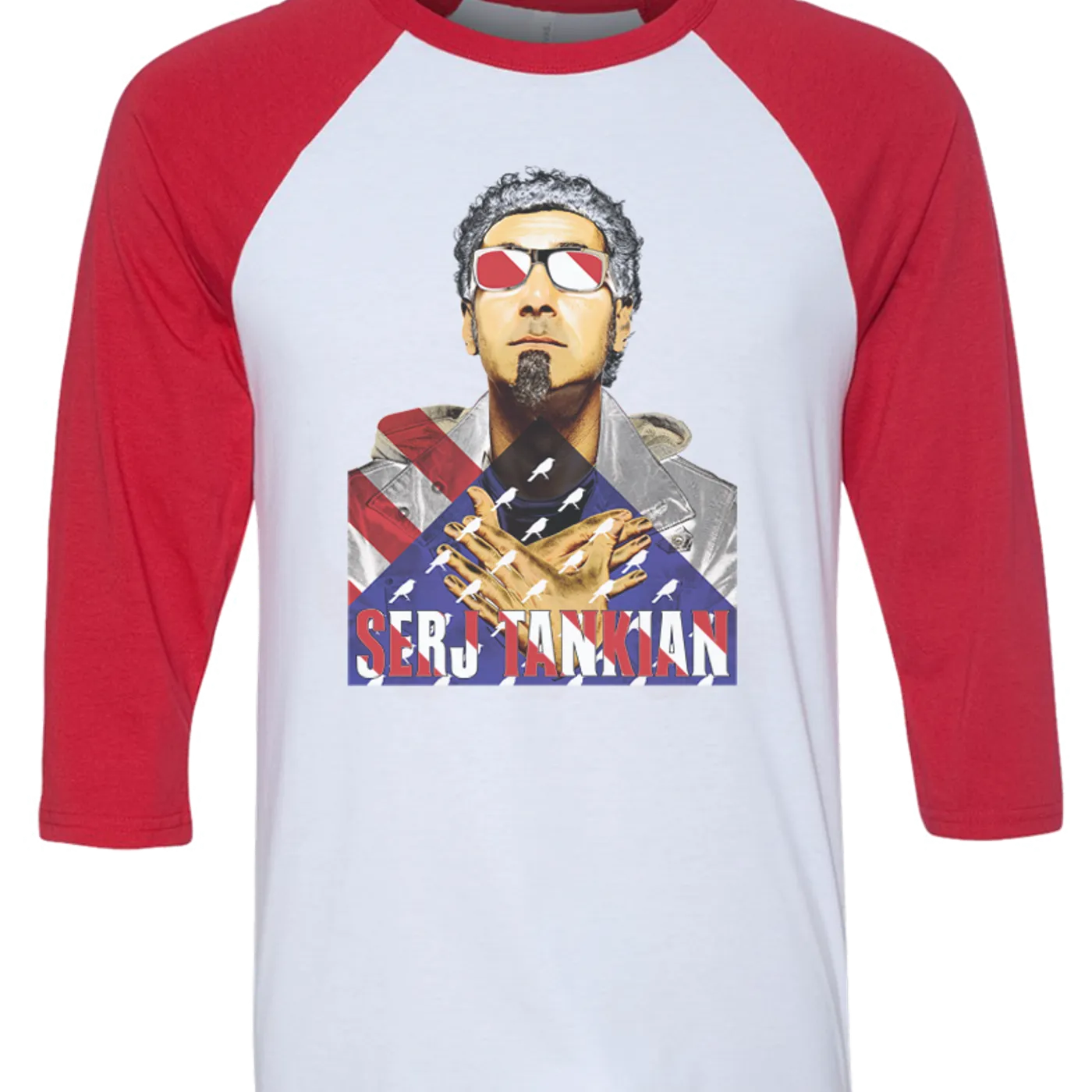 Serj Tankian Men's | Patriotic | 3/4 Sleeve Baseball Tee
