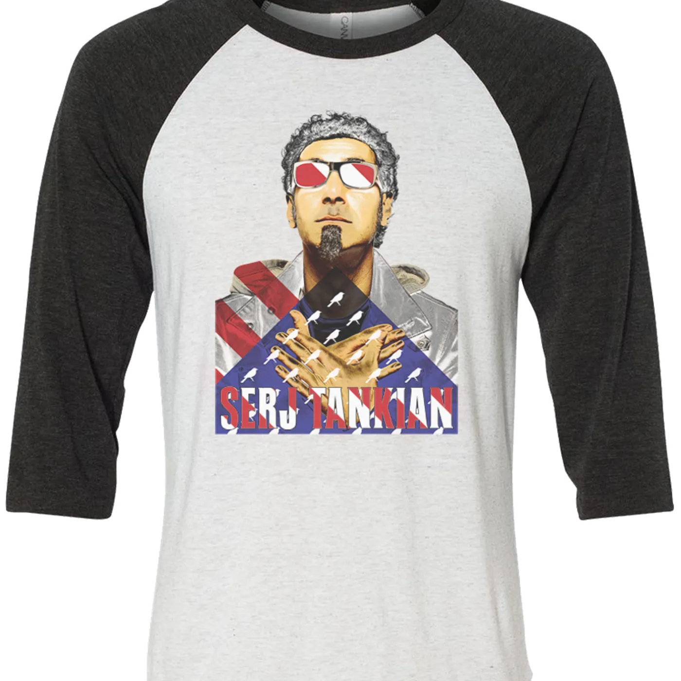 Serj Tankian Men's | Patriotic | 3/4 Sleeve Baseball Tee