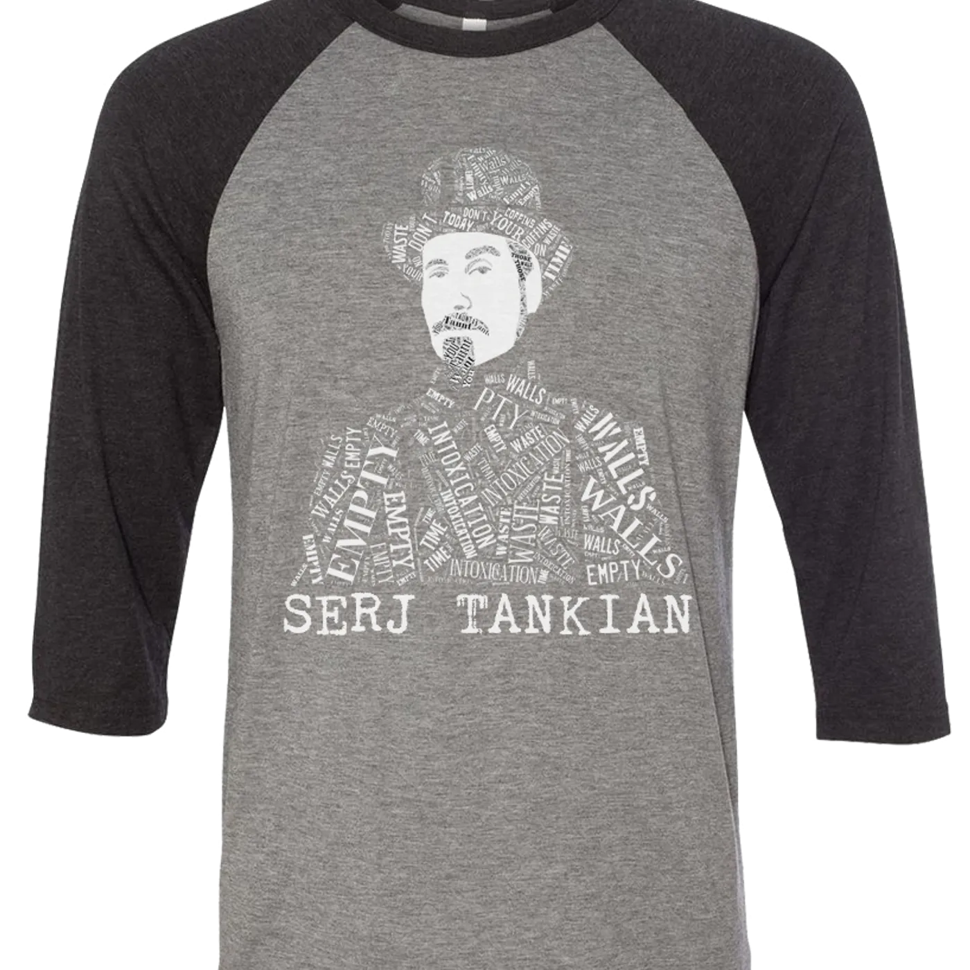 Serj Tankian Men's | Empty Walls Lyrical Portrait | 3/4 Sleeve Baseball Tee