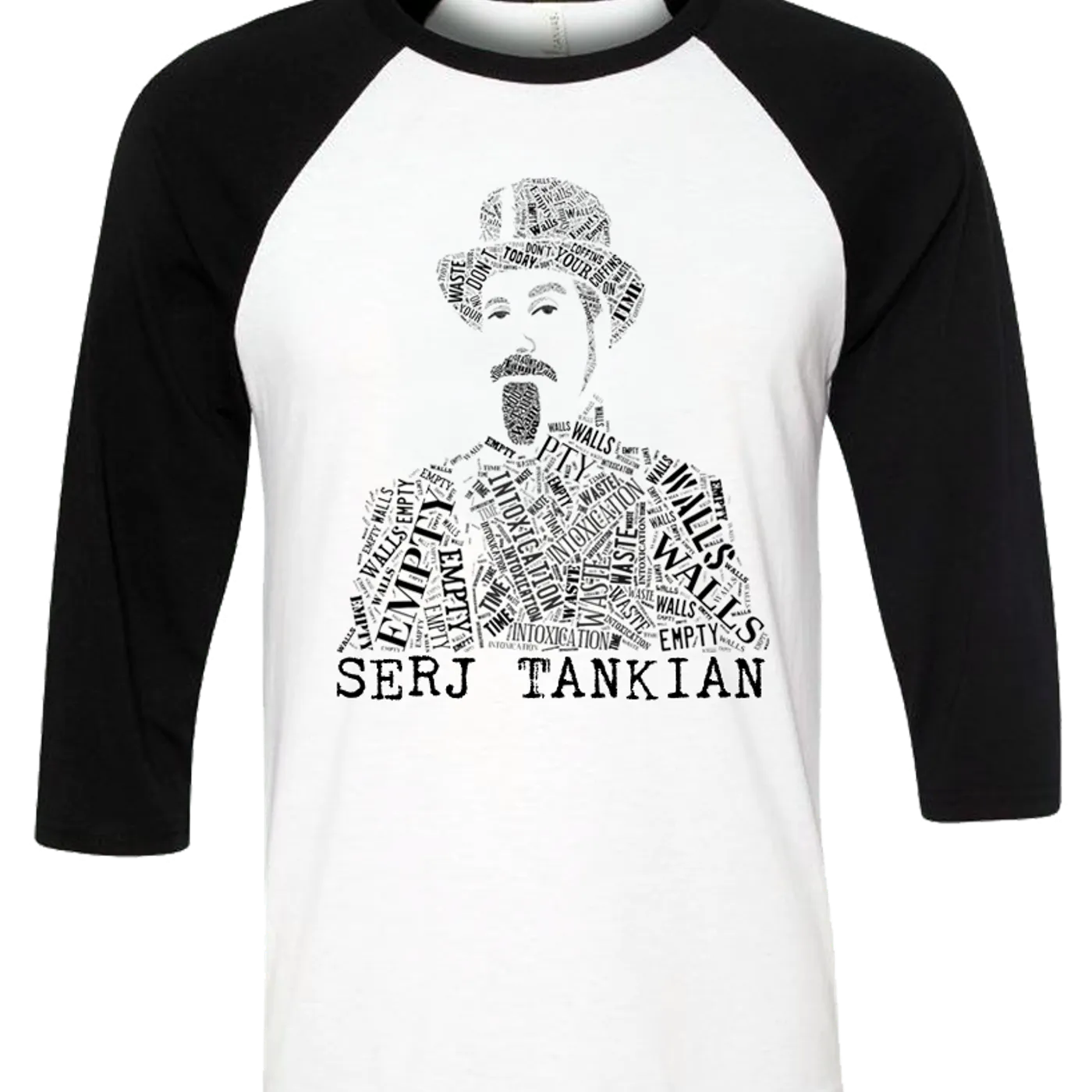 Serj Tankian Women's | Empty Walls Lyrical Portrait | 3/4 Sleeve Baseball Tee