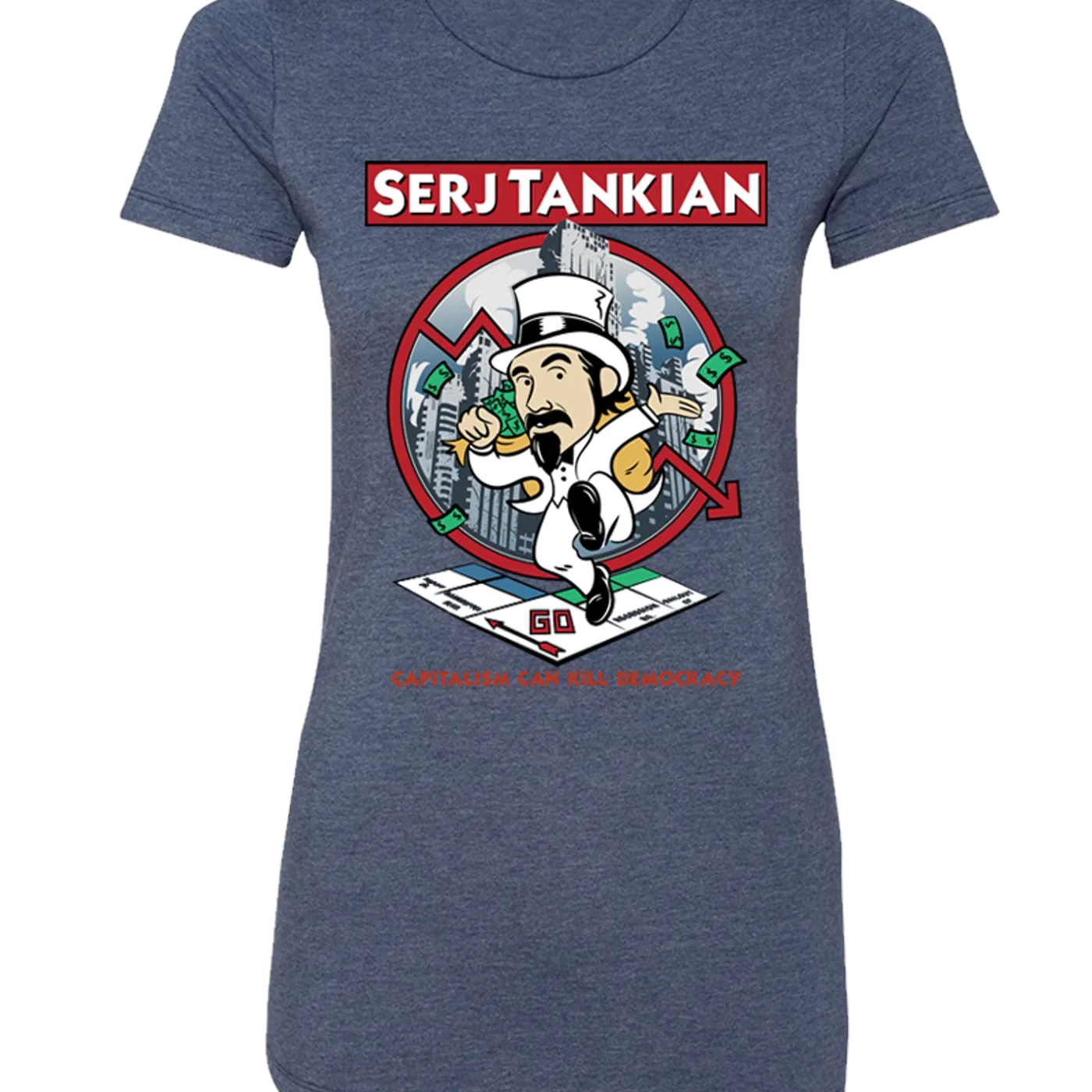 Serj Tankian Women's | Serjopoly | Holiday Special | Heather Navy Crew