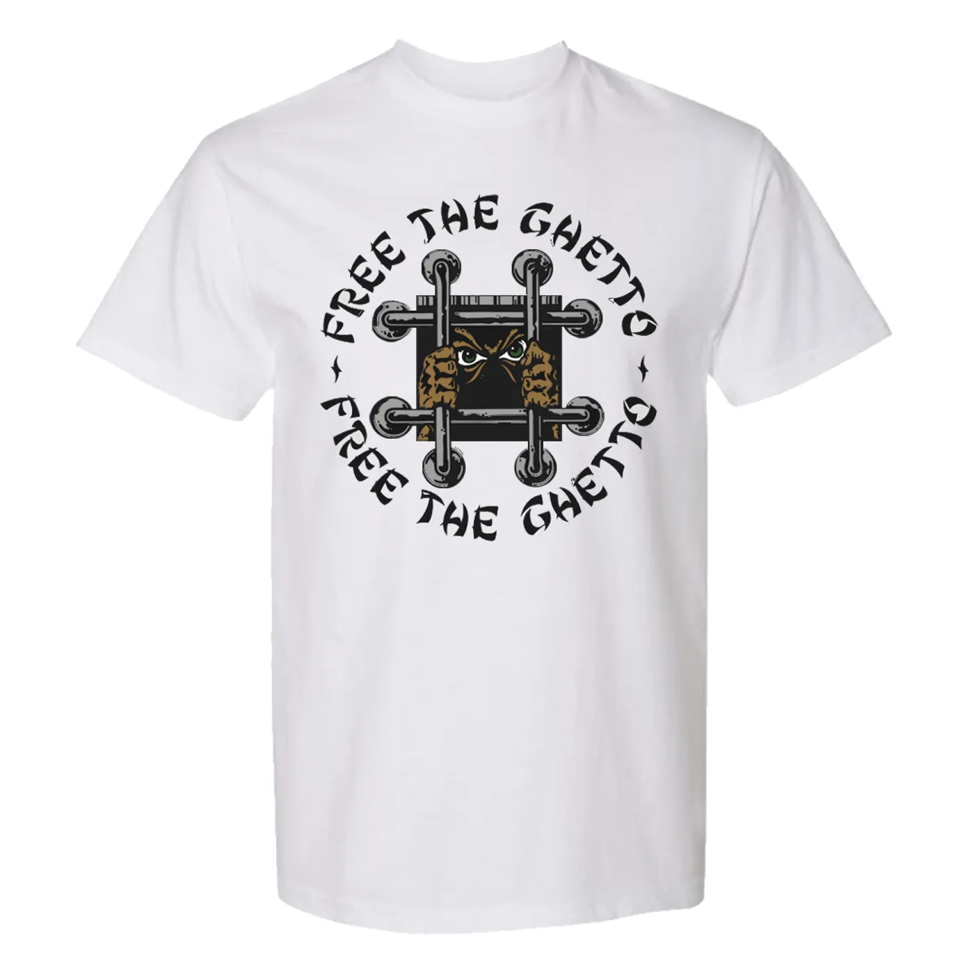 Above All Free The Ghetto White Tee - PEEZY