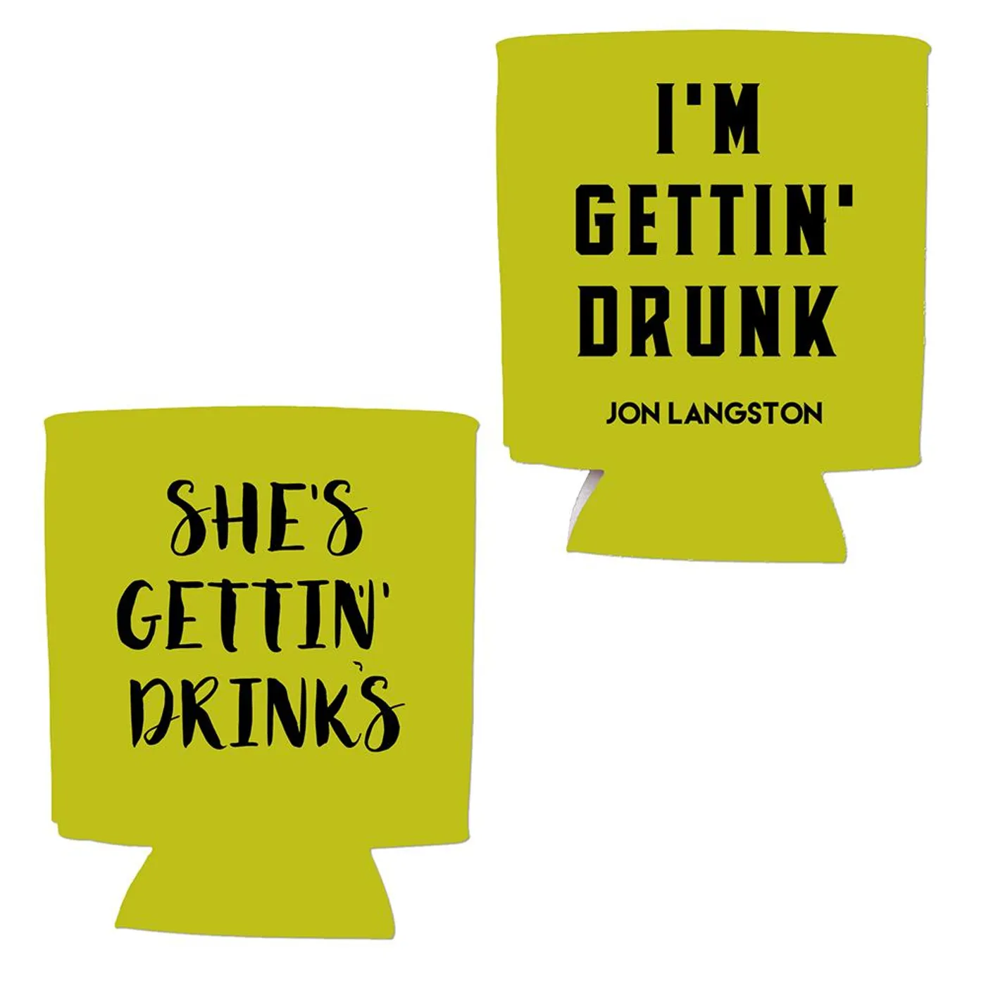 Jon Langston Drinks Can Coolie - Lime Green