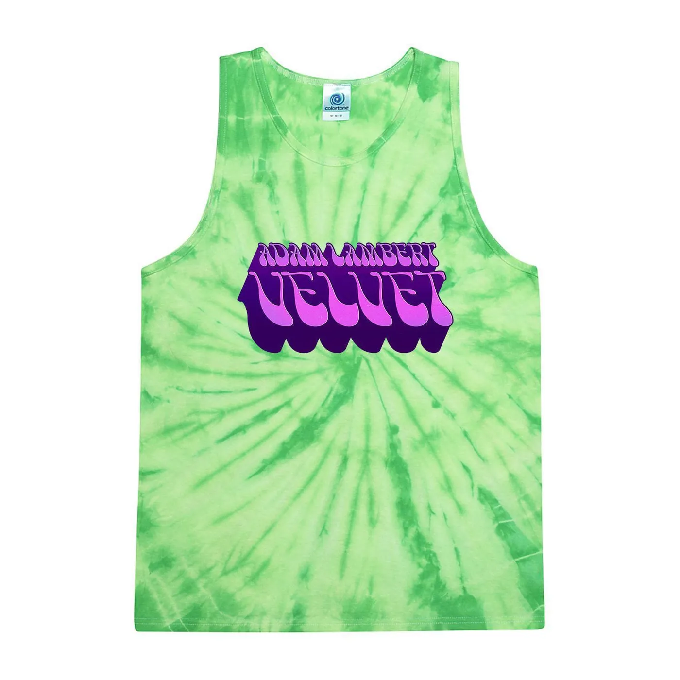 Adam Lambert Light Faded Green Tie-Dye Tank Top