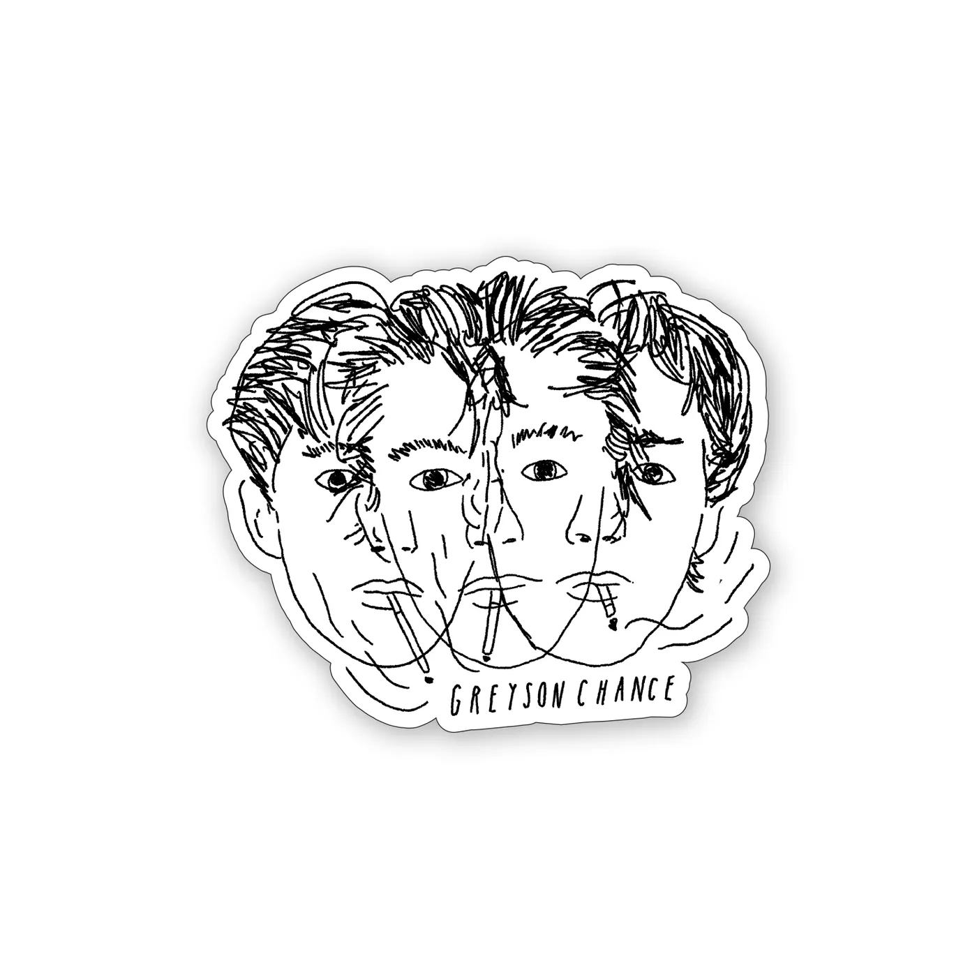 Greyson Chance Overlapping Portraits Sticker