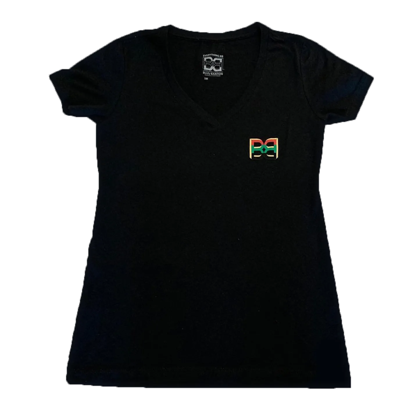 Buju Banton Adults Simple Black V-Neck BB T-Shirt