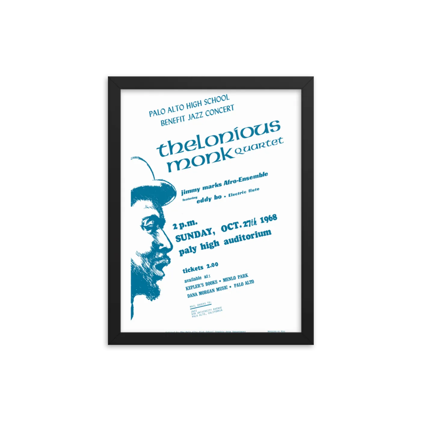 Thelonious Monk Tour Enhanced Matte Paper Framed Poster