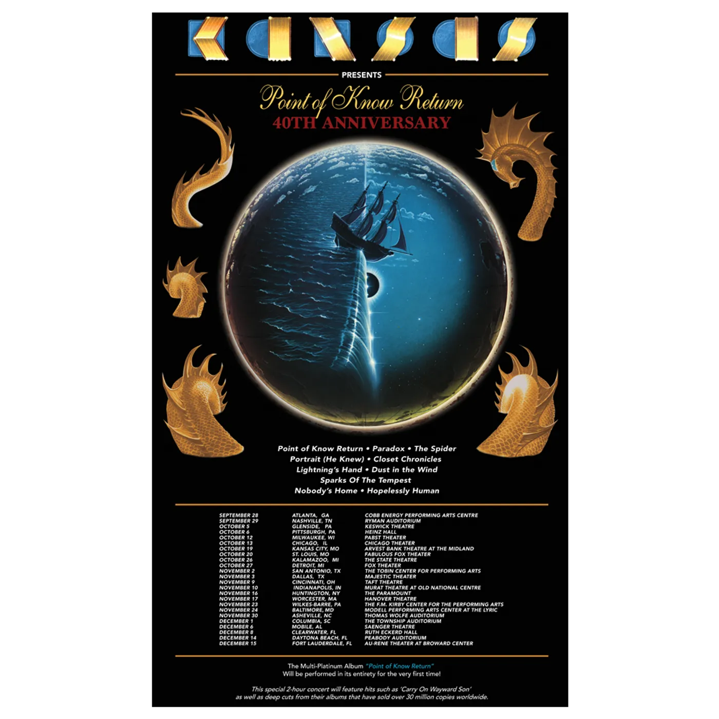 Kansas 2018 Tour Poster