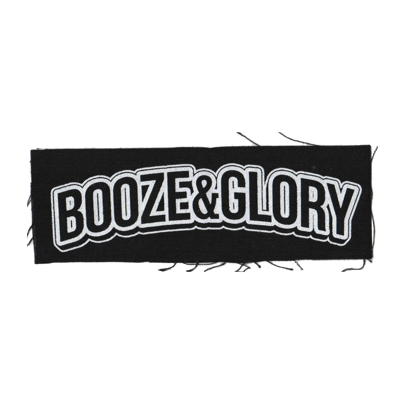 Booze & Glory - Text Logo - Black - Patch - Cloth - Screenprinted - 8" x 3"