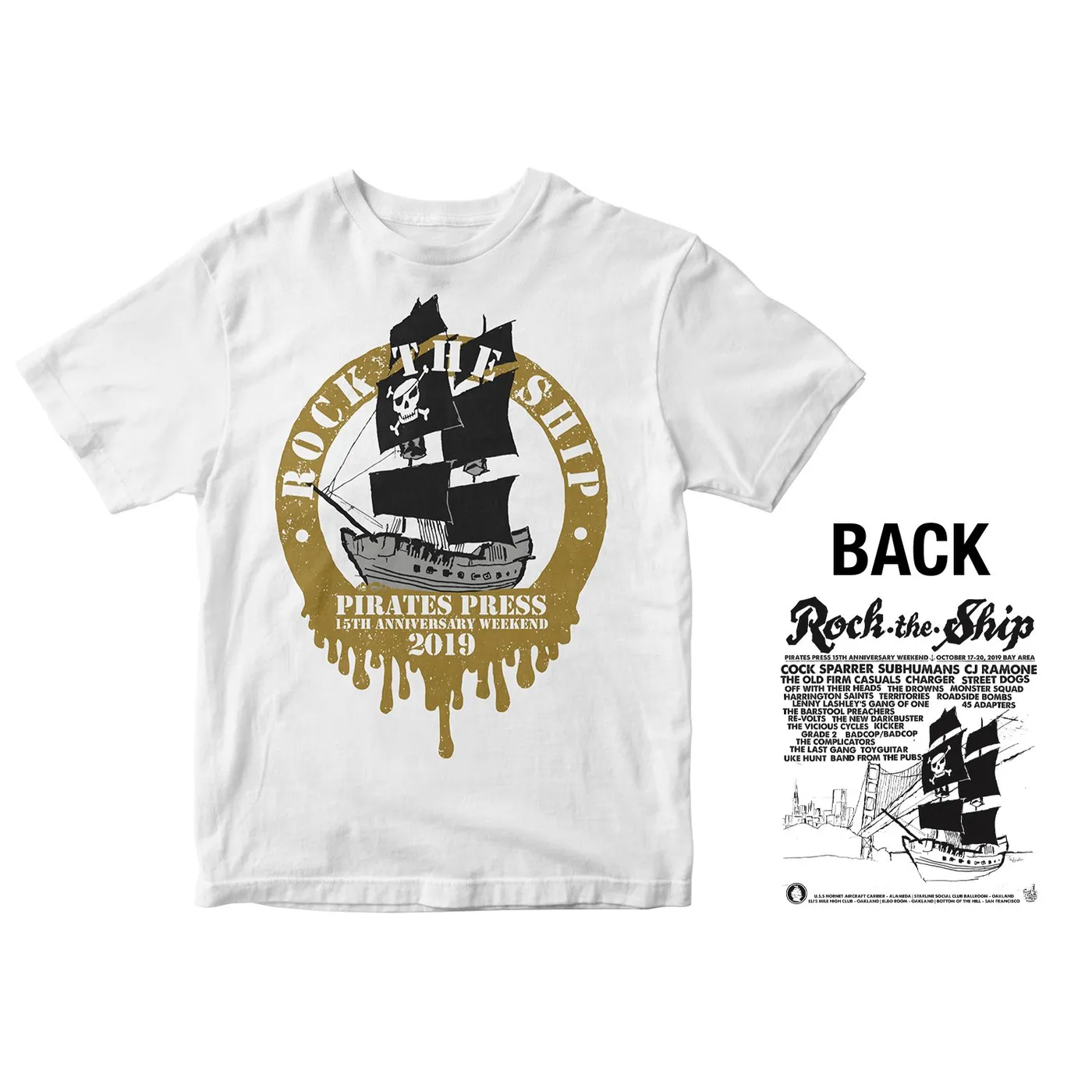 Pirates Press Records Pirates Press 15th Anniversary - Rock The Ship Ring - White - T-Shirt
