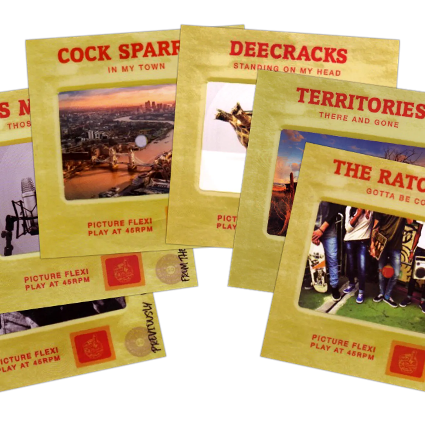 Cock Sparrer PPR SLIDE 1-6 PACK (Sparrer,Ratchets,Territories,DeeCracks,TMW,Complicators)