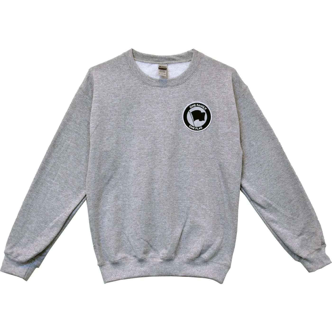Pirates Press Records - One Family, One Flag - Patch - Grey - Crewneck Sweatshirt