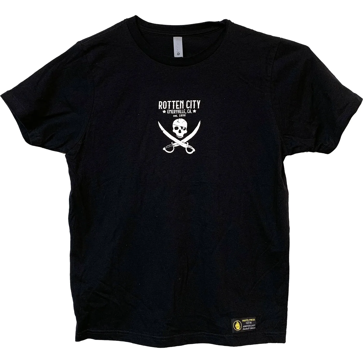 Pirates Press Records Pirates Press - Rotten City - Black - 15 Year Tag - T-Shirt - Youth