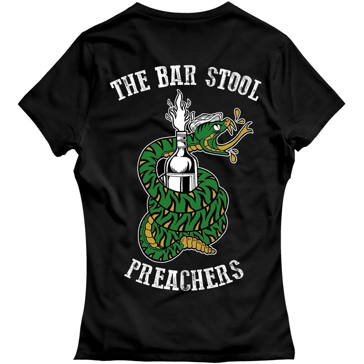 The Bar Stool Preachers - Snake Logo - Black - V-Neck T-Shirt - Fitted