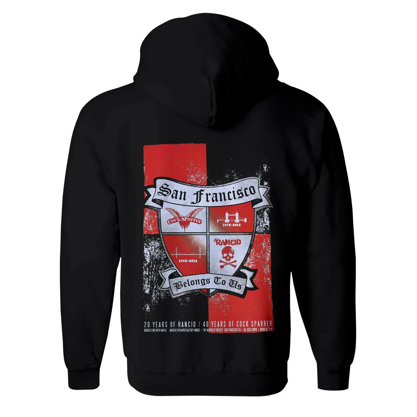 Cock Sparrer Pirates Press Records - SF Belongs to Us - Patch - Zip-Up Hoodie
