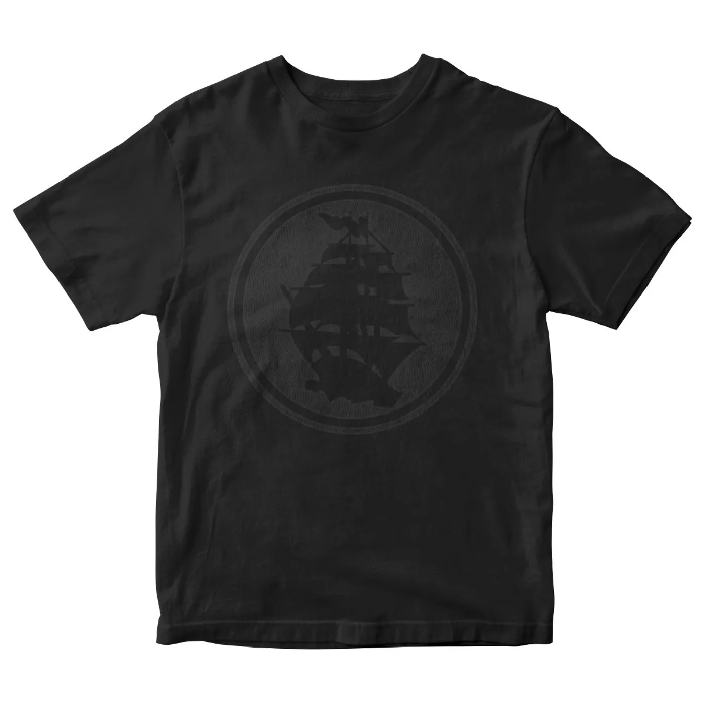 Pirates Press Records Pirates Press - Circle Logo - Black on Black - T-Shirt