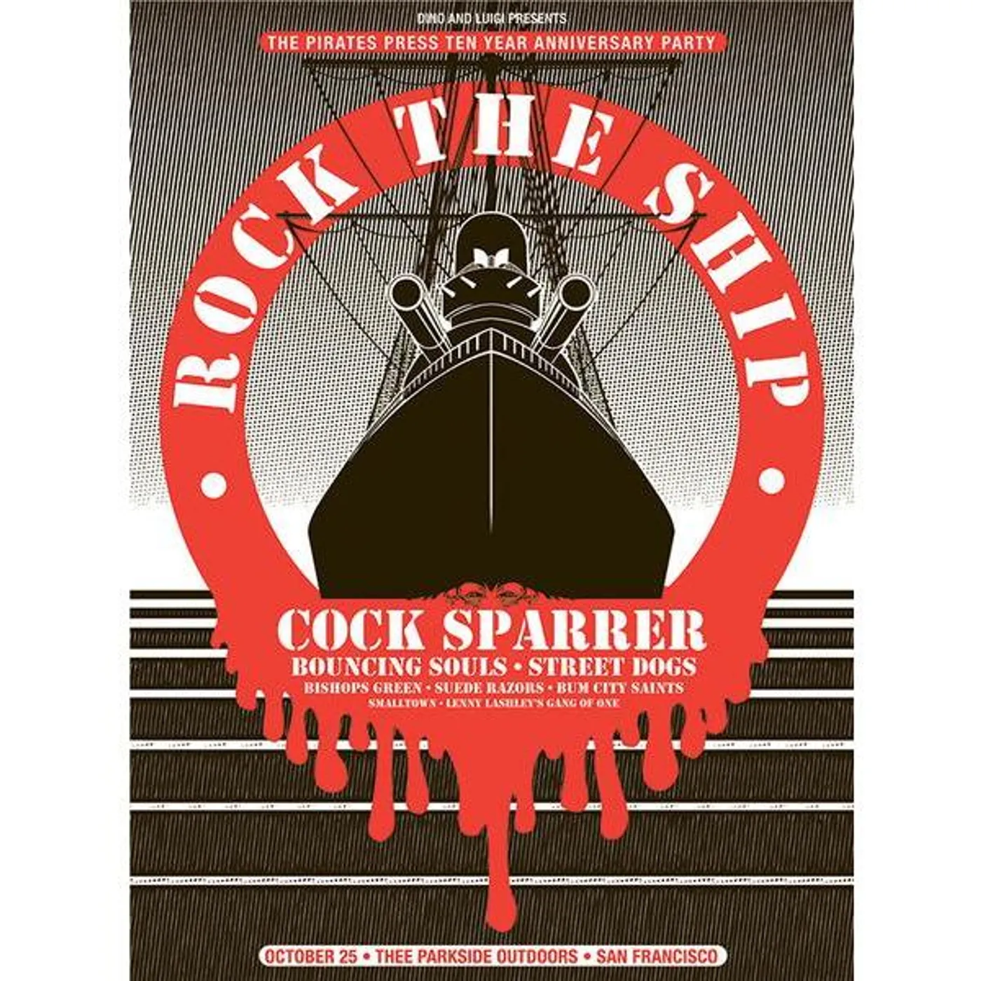 Pirates Press Records - Rock The Ship - Screenprinted Three Poster Bundle