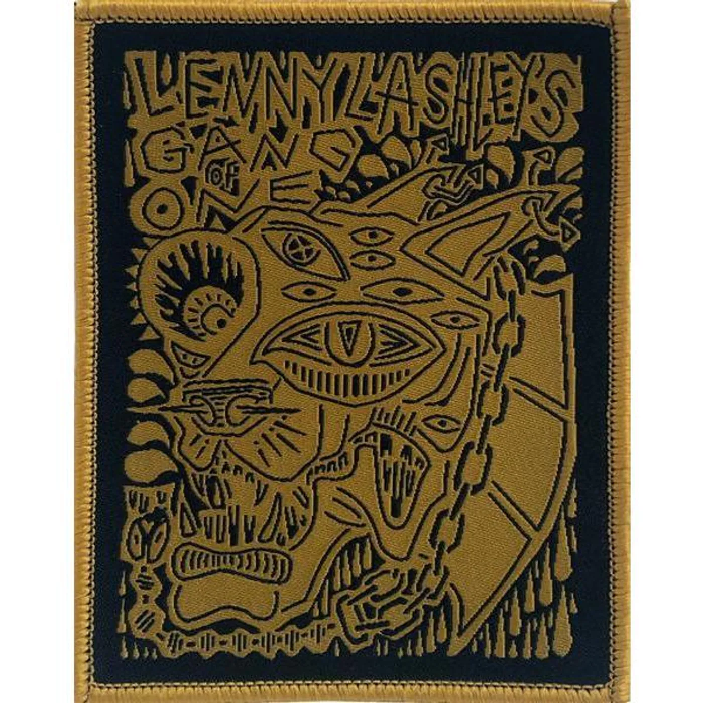 Lenny Lashley's Gang of One Lenny Lashley Gang of One - Woodcut - Patch - Woven - 3" x 3 3/4"