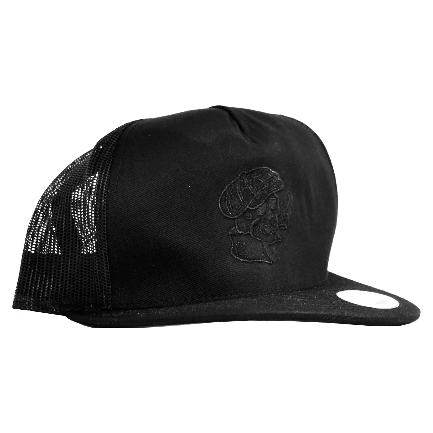 The Bar Stool Preachers - Skull Logo - Black w/ Black Mesh - Snapback Hat
