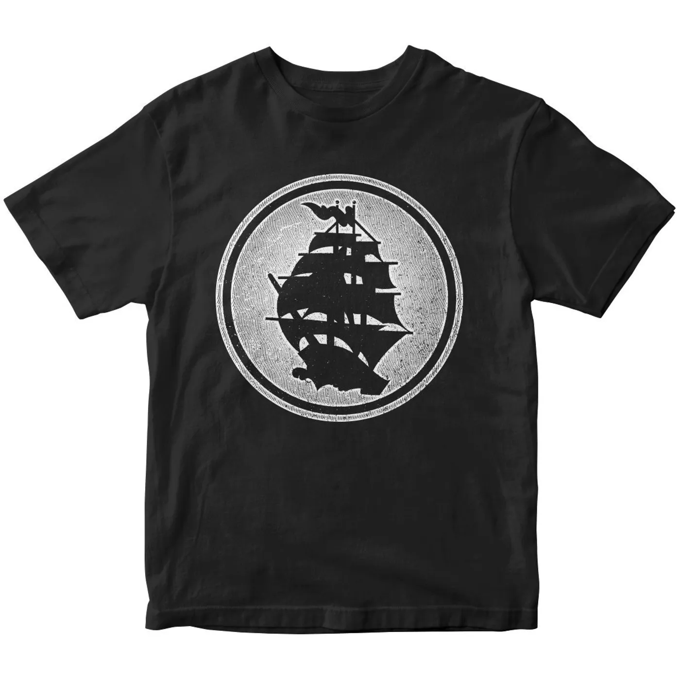 Pirates Press Records Pirates Press - Circle Logo - Black On White - T-Shirt