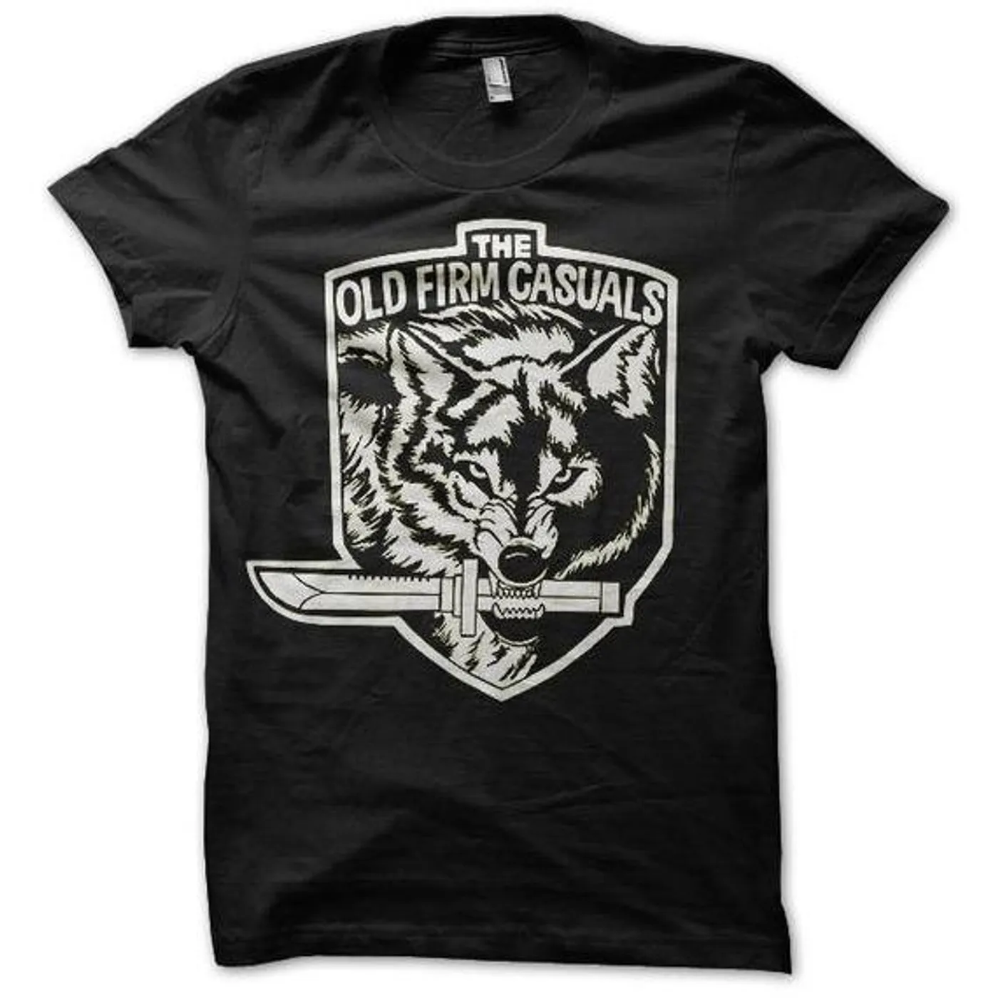 The Old Firm Casuals - Wolf Knife - Yellow on Black - T-Shirt