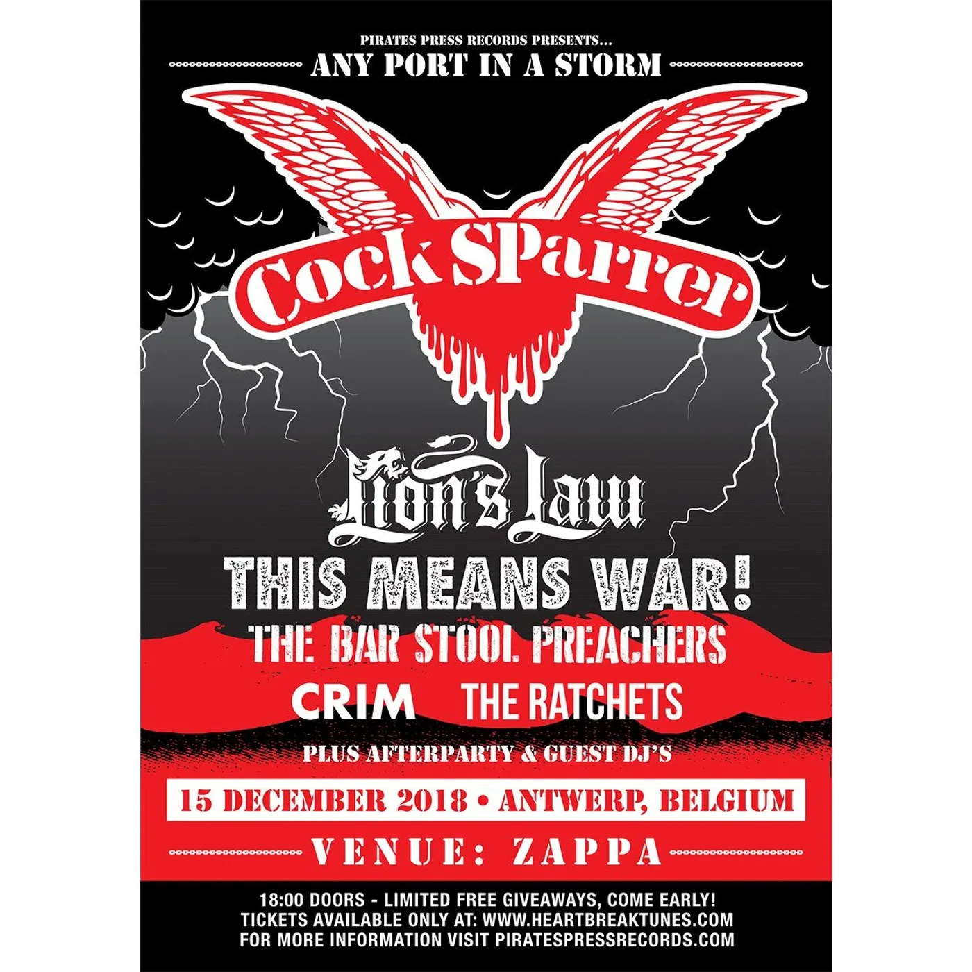 The Bar Stool Preachers Pirates Press Records - Any Port In A Storm - Screenprinted - Poster