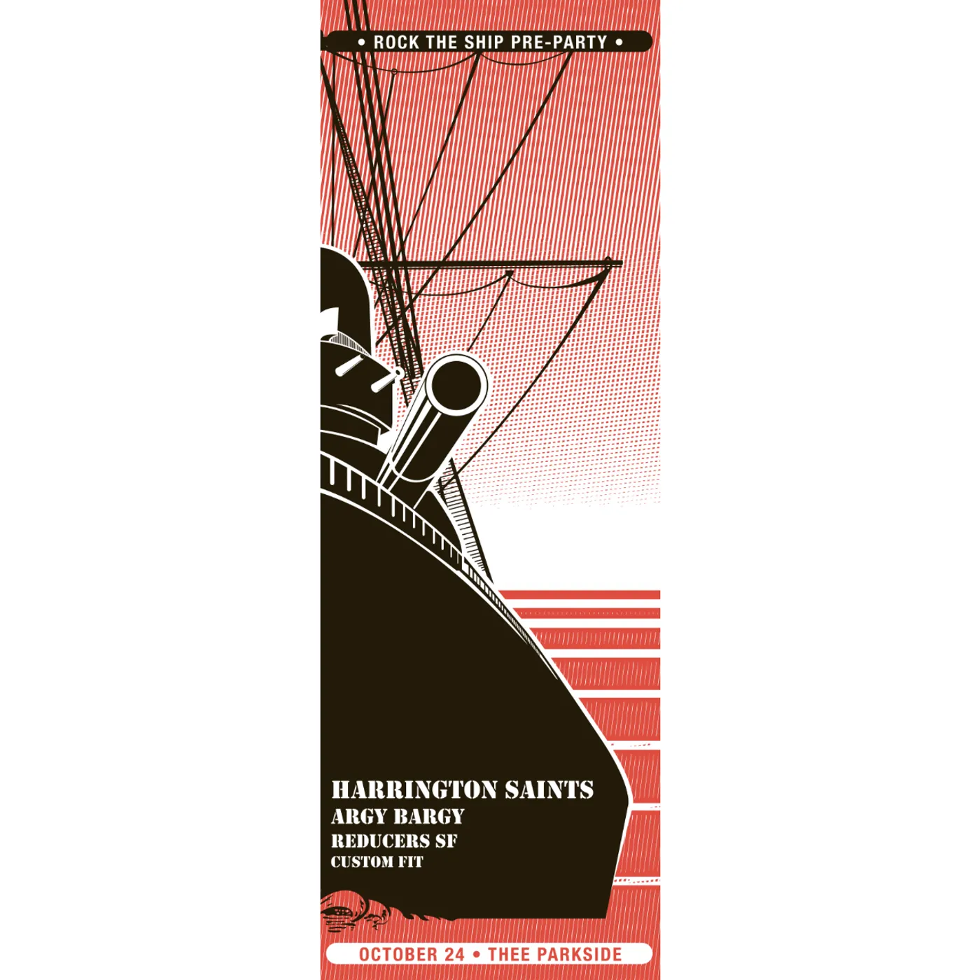 Cock Sparrer Pirates Press Records - Rock The Ship - Pre-Show Screenprinted Poster