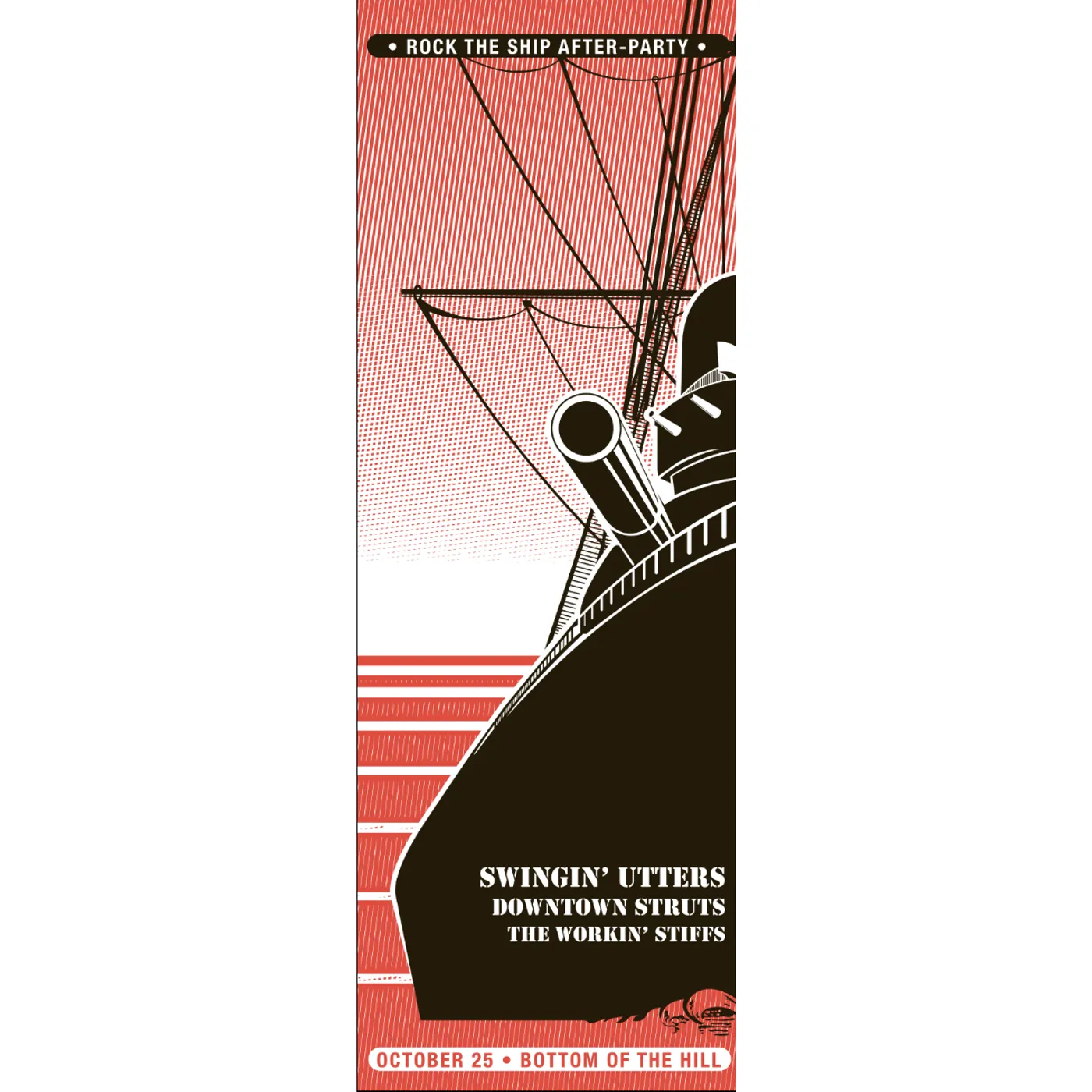 Cock Sparrer Pirates Press Records - Rock The Ship - After-Party Screenprinted Poster
